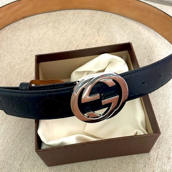 Gucci GG Canvas ssima interlocking Belt Black 114984 - Picture 7 of 9